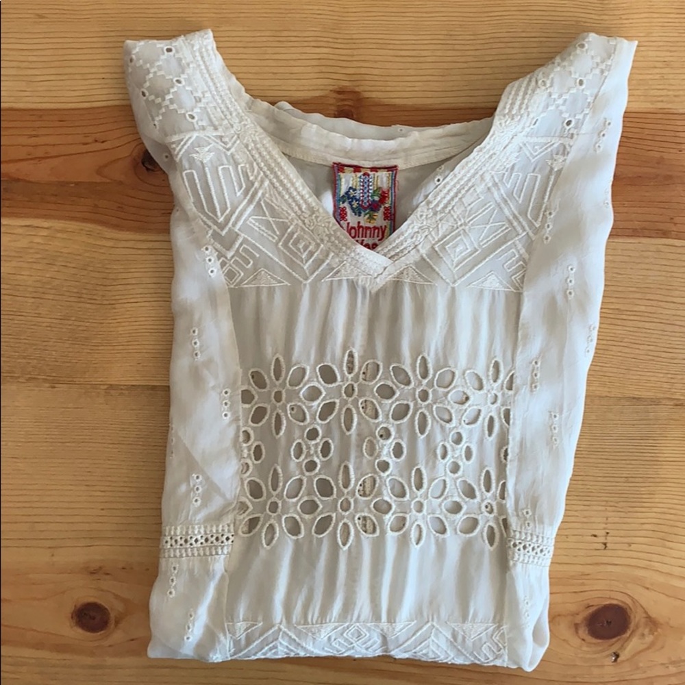 NWOT Johnny Was XS cream color tunic